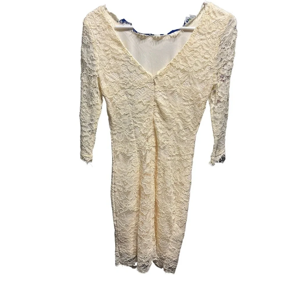 Lulu's Ivory Lace Sheath Mini Dress - Picture 10 of 16